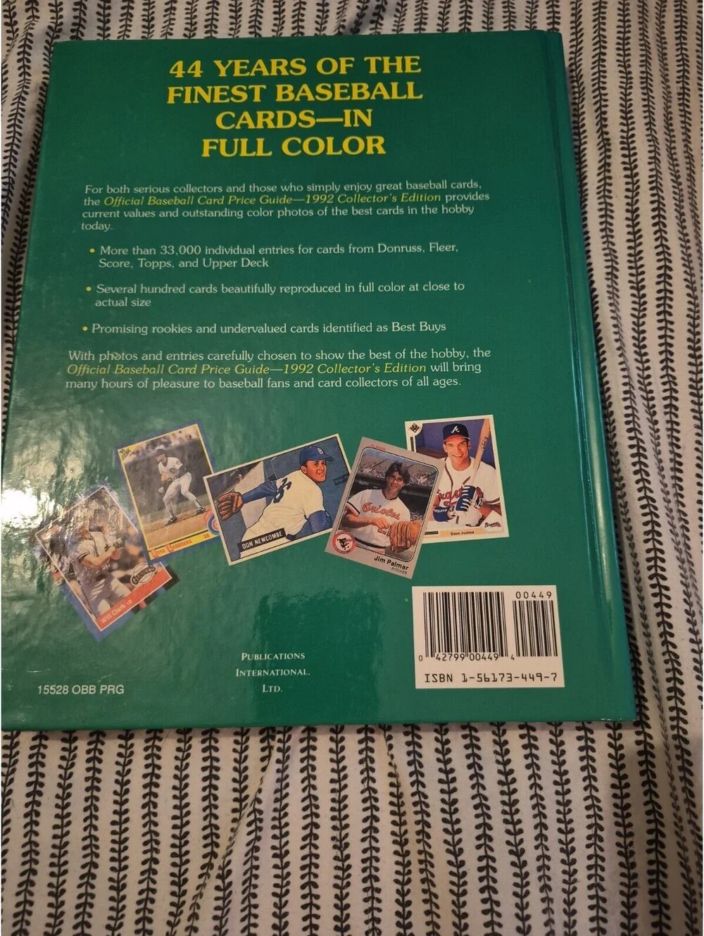 Official Baseball Card Price Guide Book 1992 Collector's Edition   Free Shipping